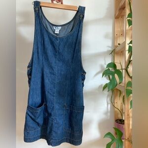 Vintage 90s denim overall dress